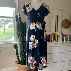 black long casual dress Miss Circle Women's Raelyn Black and White Business Casual Maxi Dress